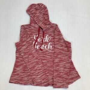 York Beach Maine Artisans Knit Style Heather Red Hoodie Sweatshirt Large